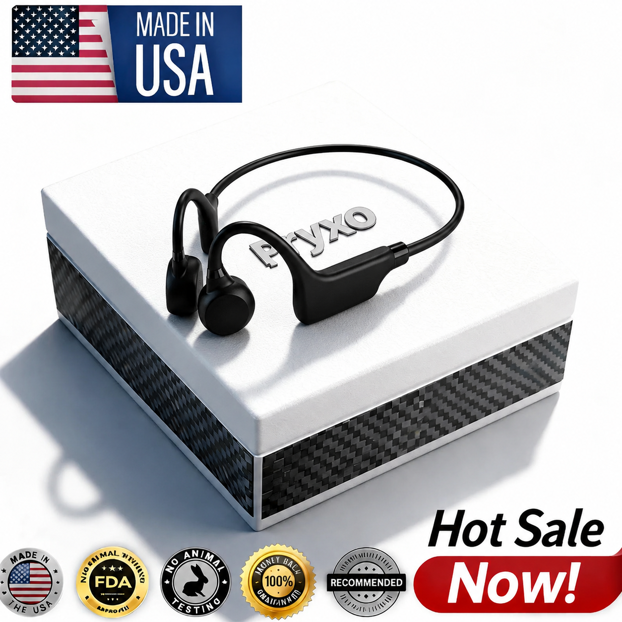 🏆🔥Final 3 Hours: 80% OFF 🔥 Pryxo Smart Bluetooth Bone Conduction Hearing Aid